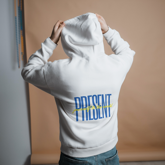 Present yourself white hoodie